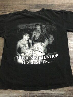 Vtg Vintage Agnostic Front There's No Justice It's Just Us Mens Large Band T Shi